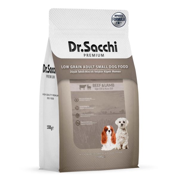 Dr.Sacchi Premium Düşük Tahıllı Mini Irk Köpek Maması 1,5 kg